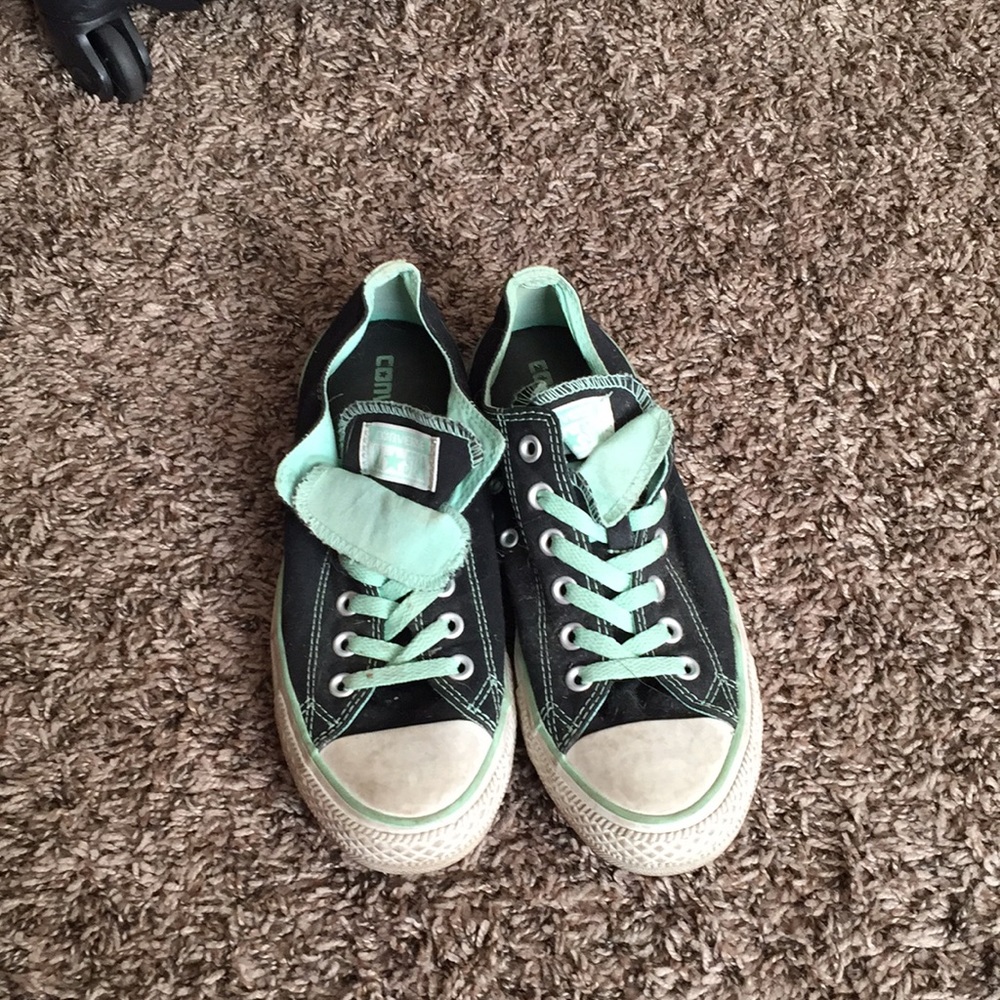 Mint and black converse